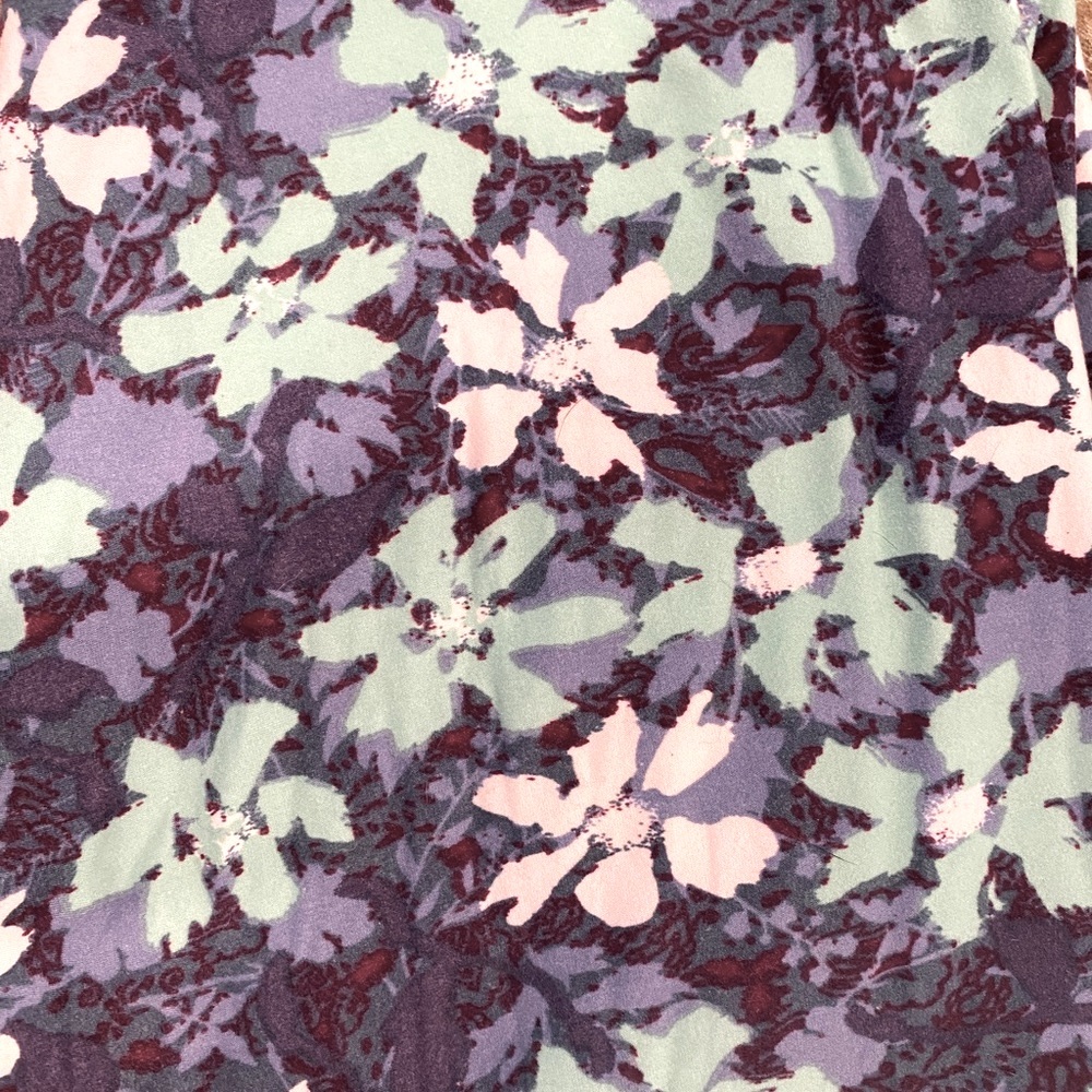 LuLaRoe OS Floral Leggings- Mint and Violet Blue